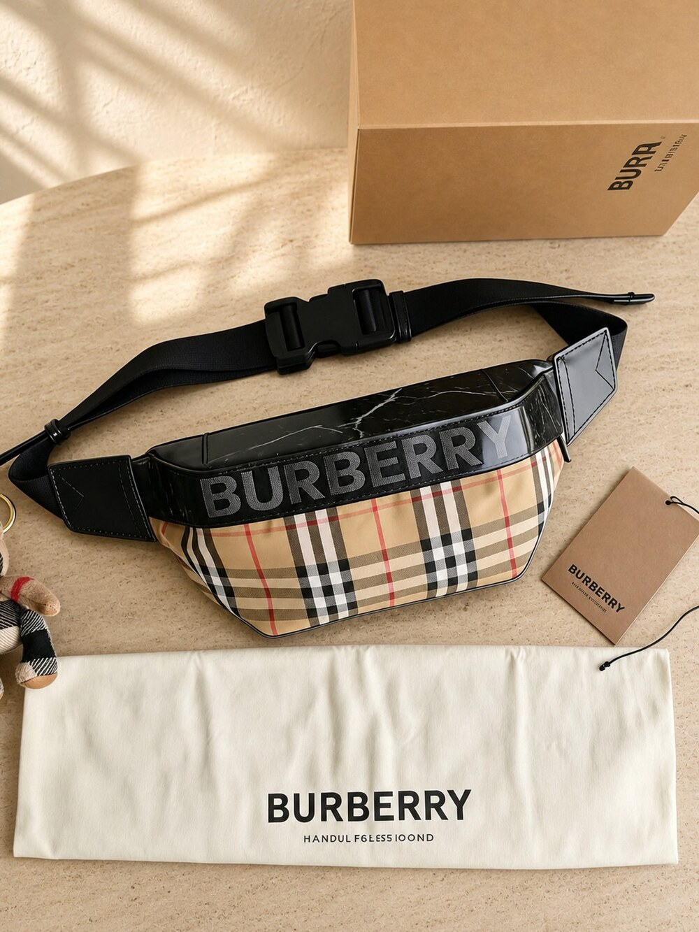 Burberry 8062611 Vintage Check Coated Canvas Belt Bag